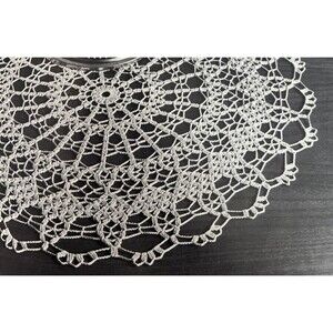 Vintage 1950 Crochet Knit Doily Pattern BROCADE Tatted Hairpin 15"